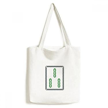 Imagem de Mahjong Bamboo Bar 3 azulejos padrão sacola de lona bolsa de compras casual bolsa de mão