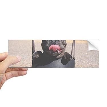 Imagem de DIYthinker Adesivo retangular para fotos de animais de estimação Bulldog, adesivo para janela