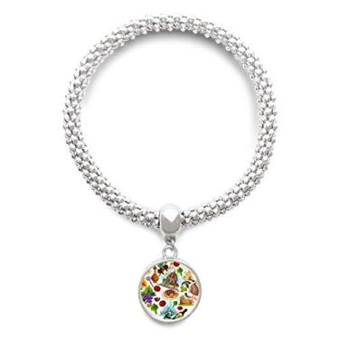 Imagem de DIYthinker Pulseira de prata com pingente redondo com padrão de bandeira nacional da Itália