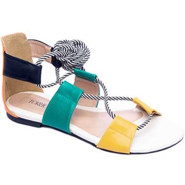 Imagem de Rasteira Torricella Multicolor com Tira de Amarrar Cor:Colorido;Tamanho:39