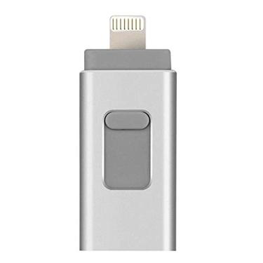Imagem de Pen Drive USB 3 em 1, Memory Stick, Multifuncional e Transmissão de Alta Velocidade, Flash USB 3.0 OTG para iPhone/iPad/telefones Android (128 GB, prata)