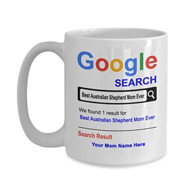 Imagem de Caneca personalizada de pastor australiano - Presentes de mãe de pastor australiano - Nome personalizado da mãe - Presentes do dia das mães - Caneca de café de 425 g