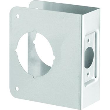 Imagem de Prime-Line MP9553 Reinfortor de fechadura e porta, 6,3 cm x 6,3 cm x 4,4 cm, aço inoxidável, embutido, pacote com 1