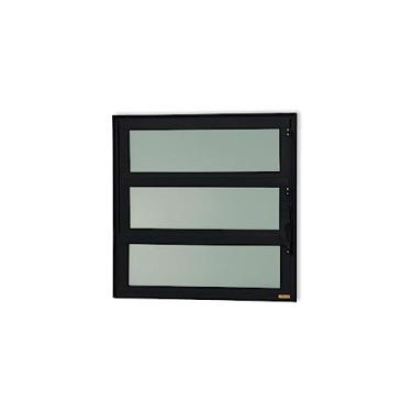 Imagem de Janela de Aluminio Basculante Elite Vidro Boreal 60cm x 120cm Brimak Preto