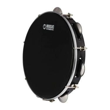 Imagem de Pandeiro Profissional 10" Pele Leitosa Preto PHX 87ABS