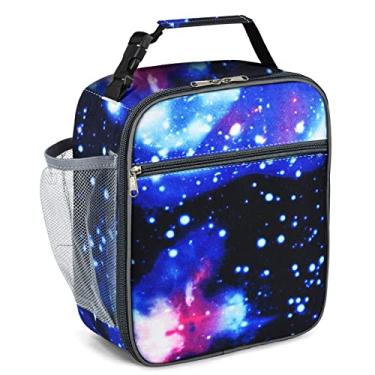 Imagem de Lancheira isolada, à prova de vazamento portátil para mulheres, homens, meninos, meninas, bolsa térmica de grande capacidade com alça e bolso para garrafa para escritório, escola, acampamento,