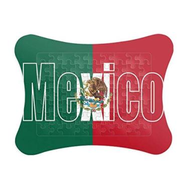 Imagem de Moldura de quebra-cabeça com nome da bandeira do país do México para decoração de imagem