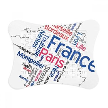 Imagem de Palavras nome da cidade França mapa de marca moldura de quebra-cabeça decoração de imagem ornamento de jogo