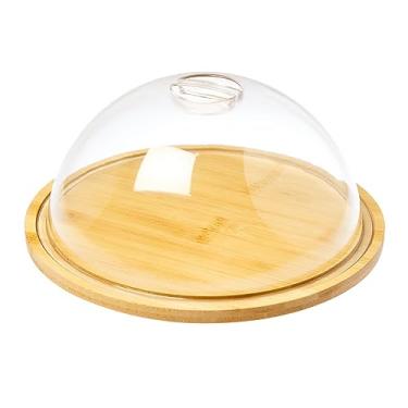 Imagem de Queijeia Porta Queijo Redonda Bambu com Tampa de Acrílico
