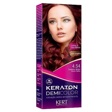 Imagem de Keraton, Coloração, Demi Color, 40 g + 80ml, Nº 4.54 Castanho Médio Acaju Acobreado