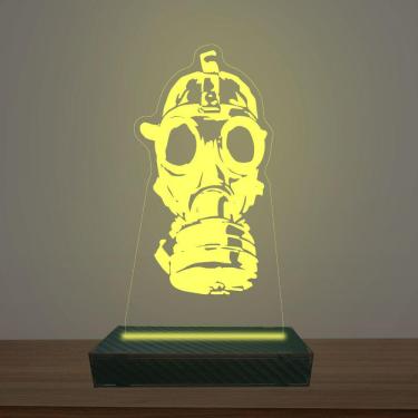 Imagem de Luminária Led 3d Máscara de Gás Abajur Luxo