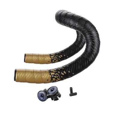 Imagem de UGPLM Fita para guidão de bicicleta de estrada, envoltório de alça, eva à prova de choque com plugues de extremidade de barra, fita de barra para bicicleta, champanhe