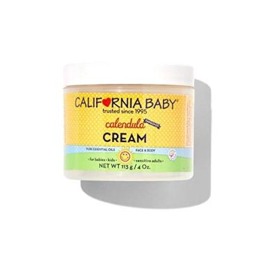 Imagem de Creme hidratante de calêndula bebê da Califórnia hidrata pele macia e sensível vegana baseada em plantas Acalma irritação causada pela pele seca no rosto, braços e corpo (4 onças)