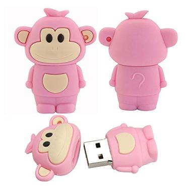 Imagem de 32 GB Desenho animado 12 animais simbólicos USB Flash Drive U Disk USB 2.0 Dados USB Flash Disk Memory Stick Pen Drive Dispositivo de armazenamento USB Drive Armazenamento externo Disco USB (Macaco)