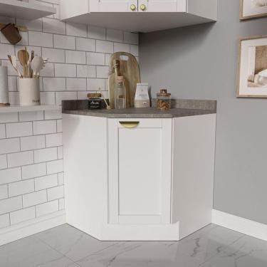 Imagem de Balcão de Canto Oblíquo Arizona CabeCasa MadeiraMadeira Branco