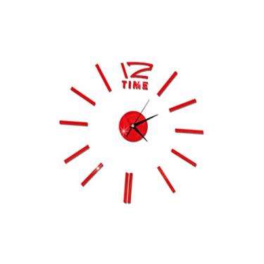 Imagem de GOOHOCHY relógio parede relógio decoração para casa espelho cozinha kitchen mesas adesivos decoração casa relógio decorativo relógio moderno sem moldura decorar aplique 3d vermelho