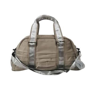 Imagem de Bolsa Esportiva Feminina para Academia, Mala de Viagem com Alça Transversal,Bolsa para Treino, Cross, com Compartimento para Tênis, Mala Impermeável para Notebook, Premium (Caqui)