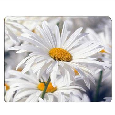 Imagem de Nicokee Margarida Gaming Mousepad Branco Pura Margarida Flor Mouse Pad Tapete para Computador Mesa Laptop Escritório 24,5 X 7,9 Polegadas Borracha Antiderrapante
