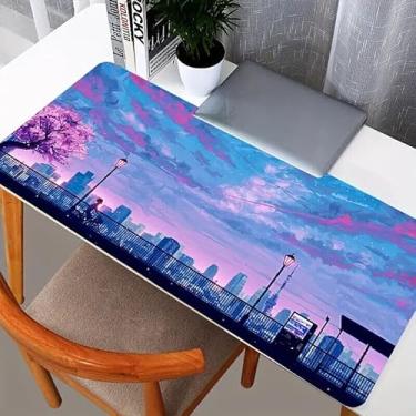 Imagem de Teclado e mouse pad antiderrapante para jogos grande/GG colorido para casa e escritório (Sunset Bridge)