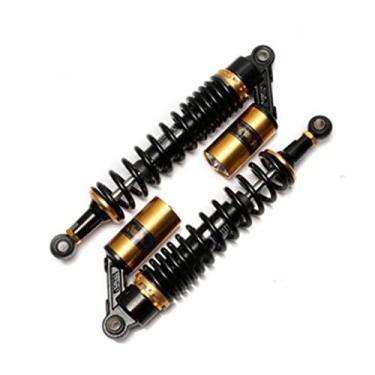 Imagem de Hegeiis Amortecedor de ar universal para motocicleta 400 mm, 15,7 polegadas, 8 mm, suspensão traseira, quadriciclo, scooter, para 50cc 75cc 90cc 125cc 150cc 250cc 300cc ouro preto