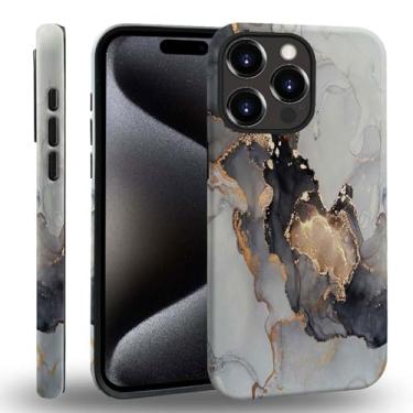 Imagem de ZHEGAILIAN Capa de telefone compatível com iPhone 15 Pro Max, capa protetora de silicone híbrida de 2 camadas, capa protetora de silicone, preto e branco, para meninas e mulheres, à prova de choque,