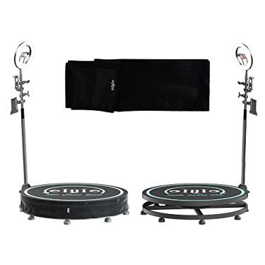 Imagem de OLYLO Saia de cabine fotográfica 360 com gancho e orifício de parafuso para acessórios de cabine de fotos 360, saia preta plus para cabine fotográfica 360 para festas, capa para máquina de cabine