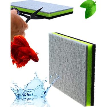 Imagem de CORISRX Almofadas de espuma de esponja de filtro de aquário 3 em 1 - Meio filtrante para suprimentos de tanque de peixes Betta de 20 galões, folha de filtro de esponja grossa de camarão salmoura -