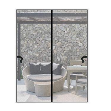 Imagem de Porta de tela magnética para porta de 147 x 241 cm. Ímãs de porta de encaixe, cortina de tela de malha, porta deslizante, rede mosquiteira com serviço pesado para porta de frech/porta de entrada/porta