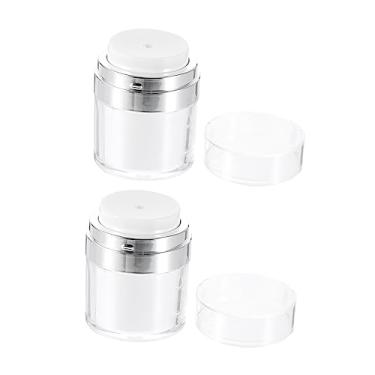 Imagem de 2 peças frasco de creme protetor solar frascos pequenos de loção frascos de bomba vazios recipientes de loção vazios pequenos recipientes cosméticos acessório de viagem frascos de bomba sem ar recipie