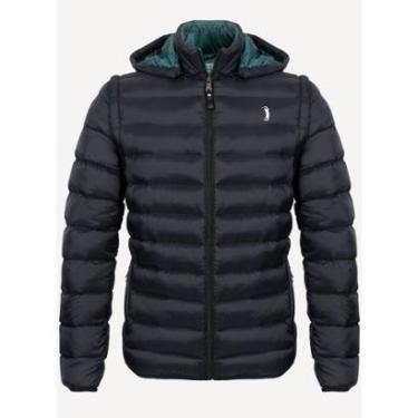 Imagem de Jaqueta Aleatory Puffer Capuz Removível Preta-Masculino