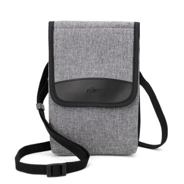 Imagem de KIWIFOTOS Mini bolsa tiracolo feminina para peito resistente à água pochete para iPhone 16 Pro Max Workout Travelling, Cinza, camada única, Small