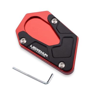 Imagem de LEDISHUN Suporte lateral para motocicleta Suporte de placa ampliadora de pé (para veículo Suzuki) GSX-S1000F; Katana; GSX-S950; GSX-S750; GSX-S1000 GT; GSXS (vermelho)