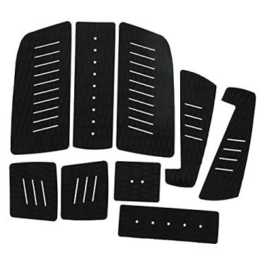 Imagem de Vomeko almofada de tração para prancha de surf, 9 peças, almofada de tração para prancha de surf de espuma eva, adesivo super forte de 3.m para placa de remo longboard (Black)