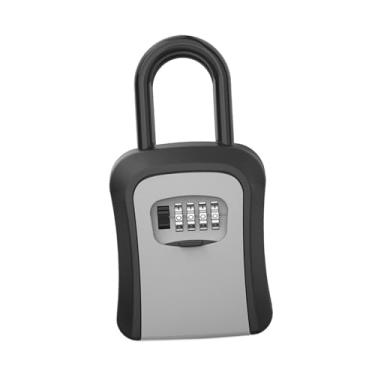 Imagem de Kokiya Chaves armário organizador chaves caixa de armazenamento bloqueio combinação à prova de intempéries 4 dígitos caso seguro para hotéis senhorio loja, cinza