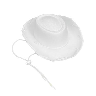 Imagem de kowaku Chapéu de cowboy ocidental, acessório de decoração para férias, acampamento, caminhadas, mulheres e homens, BRANCO