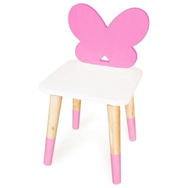 Imagem de Cadeira Infantil de Madeira Borboletinha (Rosa)