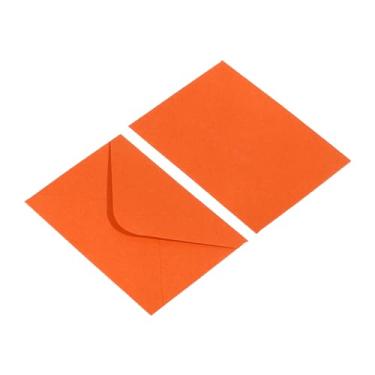 Imagem de YOKIVE 50 envelopes de vale-presente, mini envelopes de 10 x 7 cm, tamanho pequeno de cartão de crédito, tamanho grande para cartões de agradecimento, formatura, casamento, aniversário, laranja