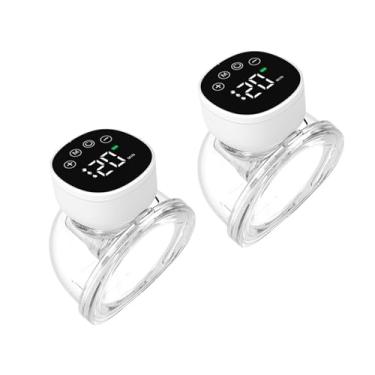 Imagem de harayaa Bomba wearable mãos livres anti refluxo amamentação portátil bomba elétrica para casa do hotel, Preto 2 unidades