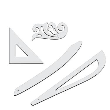 Imagem de Kit Réguas Corte Costura Modelagem Acrílico Costura Sn Fenix