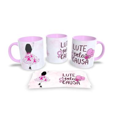 Imagem de Canecas Rosa de Porcelana Personalizadas Outubro Rosa