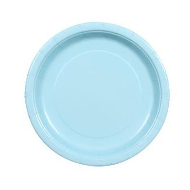 Imagem de Pratos de papel coloridos de festa azul claro 22,86 cm 40 unidades