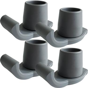 Imagem de Aliseniors Pacote com 4 deslizadores de esquis, ajuste universal para andadores de idosos, acessórios de andador, duráveis para andadores dobráveis, cinza