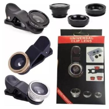 Imagem de Kit Lente 3 Em 1 Macro Wide Fish Eye Olho De Peixe Universal - Home Go