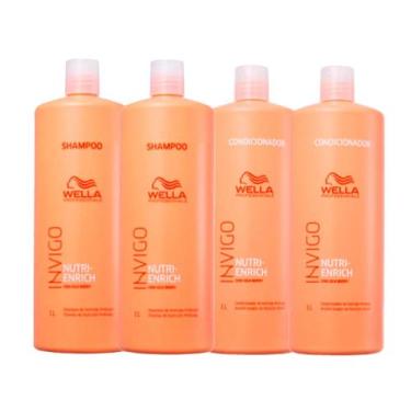 Imagem de Kit Nutri-Enrich 2 Shampoo e 2 Condicionador -1L - Wella - Wella Profe