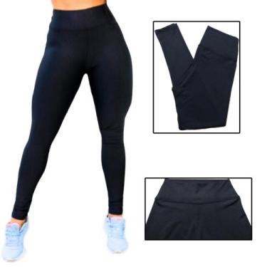 Imagem de Kit 2 Calça Legging Feminina Suplex Cintura Alta Fitness Compressão - 