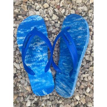 Imagem de Chinelo Brasileirinha Marmorizada tamanhos 33/34 a 45/46, Azul, 33/34
