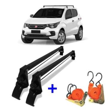 Imagem de Rack de Teto Aço Vhip Fiat Mobi 2016 até 2019 + 2 Cintas Catraca