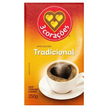 Imagem de Café Torrado e Moído 3 Corações Tradicional a Vácuo 250g