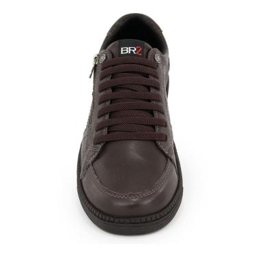 Imagem de Sapatênis Masculino Ziper Footwear Cadarço Em Couro Preto