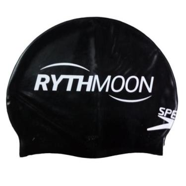Imagem de Touca De Natação Speedo Adulto Lisa Flat Swim Cap Rythmoon, Preto